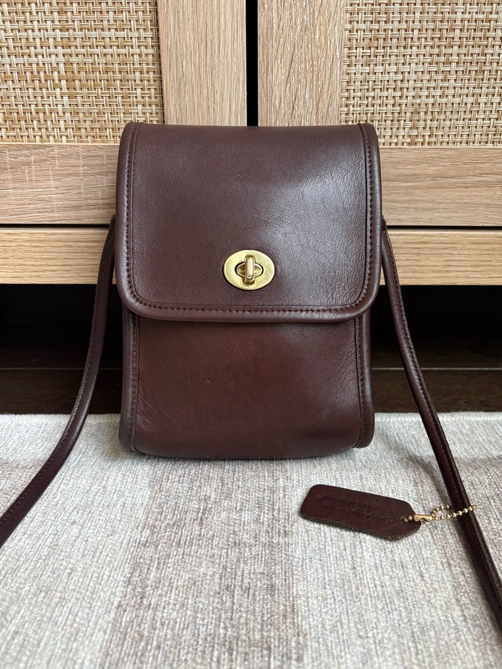 COACH Vintage Scooter Mahogany Brown Leather Crossbody Shoulder Bag Handbag 9893